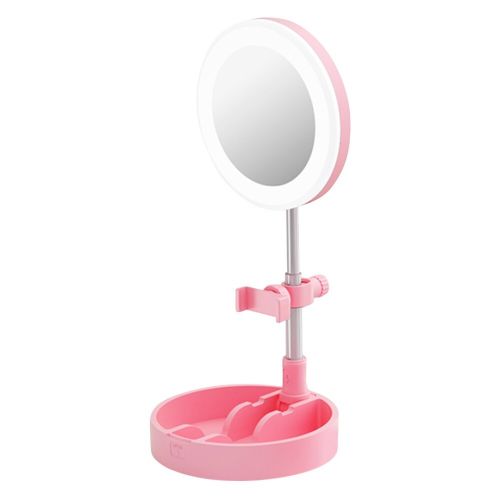 Настільна кільцева USB LED лампа з дзеркалом Live Makeup G3 16см 6 " для макіяжу на ніжці тримачем телефону Світлодіодна косметичне з підсвічуванням