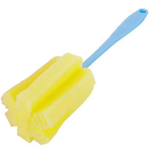 Універсальна губка з довгою ручкою Sponge Cleaning Remiling для миття пляшок і високих склянок, Кухонна убчатая щітка для чищення посуду