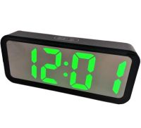 Електронні настільні годинники Clock DT - 6508 із зеленою LED підсвічуванням з будильником, датою і термометром, Світлодіодні зелені з USB від мережі