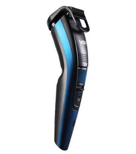 Бездротова акумуляторна машинка VGR V-052 Blue для стрижки волосся і бороди з насадкою, акумуляторний тример бритва для догляду за бородою 5W Синій