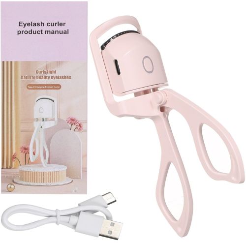 Аккумуляторные щипцы зажим Eye lashes machine MK018 для завивки ресниц, Электрический подкручиватель кёрлер от USB с подогревом 2 режима Розовый