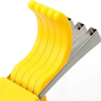 Ножиці-слайсер Bananenschneider ножиці для нарізки бананів, ручний кухонний слайсер, бананорезка з харчового пластику для кухні Жовта