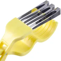 Ножиці-слайсер Bananenschneider ножиці для нарізки бананів, ручний кухонний слайсер, бананорезка з харчового пластику для кухні Жовта