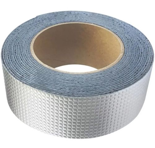 Сверхпрочная клейкая лента с алюминиевым покрытием Butyl Self-Adhesive 1.2мм х 5см х 10м, Алюминиевая водостойкая липкая фольга скотч 10 м Серебристая