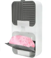 Настінний органайзер для мила Flip Lid Drain Soap Box на 2 відсіки з відкидними кришками, Подвійна навісна мильниця зі зливом на стіну у ванну