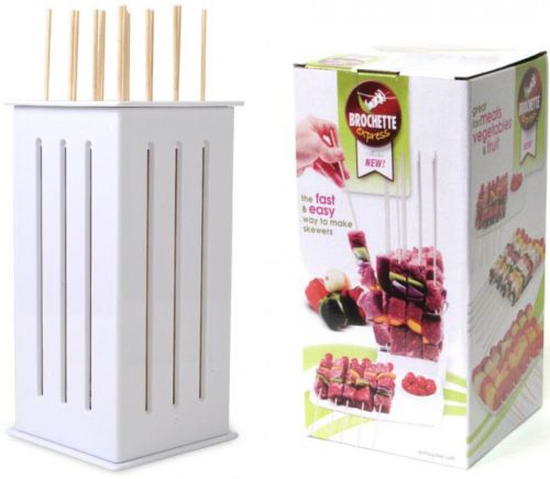 Пристосування для швидкого нанизування шашлику Brochette Express бамбукові шпажки 11 * 11, палички для шашлику, форма для нарізки м'яса, шашличниця