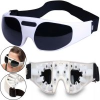 Магнитно акупунктурный массажер для глаз Healthy Eyes Massager KL-218, Массажные очки для зоны вокруг глаз 22 массажных пальчика, на батарейках Белые