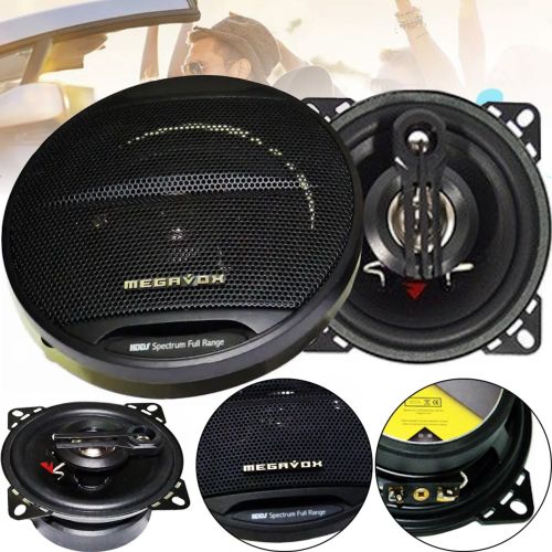 Автомобільні колонки акустика Megavox MD-459-S3 10 см 230W 2шт в машину, круглі 3-х смугові динаміки Мегавокс в авто, Автоакустика 230Вт чорні