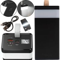 Зовнішній акумулятор з швидкою зарядкою Power Bank Hoco J86 40000mah 22.5 W, Портативна батарея повербанк Хоко 18w з ліхтариком і ремінцем Чорний