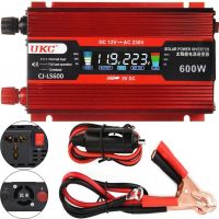 Автомобільний інвертор UKC AC/DC 12V-220V 600W CJ-LS600 авто перетворювач напруги струму з LCD дисплеєм від прикурювача, акумулятора з екраном
