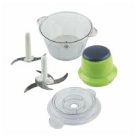 Электрический измельчитель с двухъярусным лезвием Leomax Молния Green ZS-8986 300w 6 в 1 универсальный кухонный блендер зеленый Измельчитель-блендер