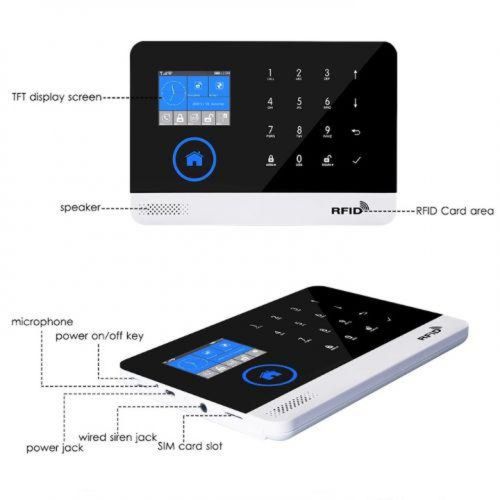 Сенсорная GSM сигнализация для дома с датчиком движения и WIFI Alarm JYX-W-G600