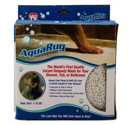 Антиковзаючий килимок для ванної кімнати на присосках Aqua Rug 29,5 * 17,25 см, нековзний вбираючий килимок у ванну з присосками ( Аква Раг )