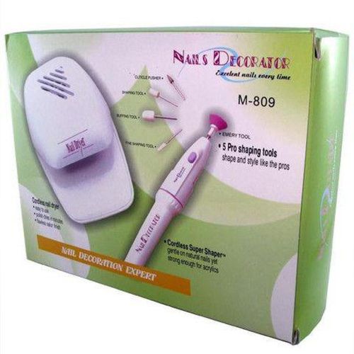 Набір для манікюру Nails Decorator M-809 фрезер, насадки і лампа для сушіння