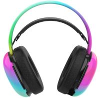 Накладные беспроводные наушники Bluetooth Welike WK-30 с RGB подсветкой Полноразмерные блютуз стереонаушники с портом AUX для компьютера и ноутбука