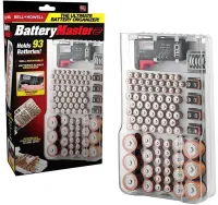 Органайзер футляр для зберігання батарейок і акумуляторів Battery Master AND584 з тестером BT - 168 на 93 шт, пластиковий кейс коробка з відкидною кришкою