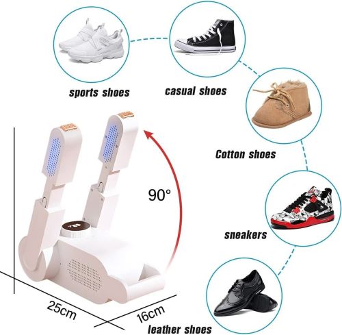 Электрическая дезодорирующая сушилка обуви Shoes Dryer XL-648 с таймером, нагреватель для шапок, перчаток и носков с ультрафиолетовым нагревом Белая