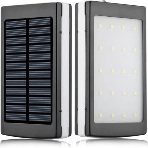 Портативное зарядное Power Bank Solar 90000 mAh c Led фонариком УМБ Metal Черный на солнечной батарее Павербанк, внешний аккумулятор, PowerBank 
