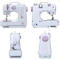 Многофункциональная автоматическая швейная машинка SEWING MACHINE FHSM-505 12 в 1, Мини-швейная машина с оверлоком 12 функций 2 режима Белая