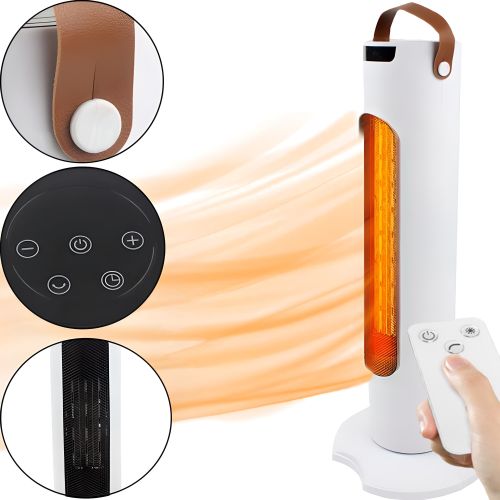 Електричний баштовий обігрівач Quick & Easy Heat MAG - 639 2200W, портативний електрообігрівач для дому, Тепловентилятор 2200 Вт від мережі Білий