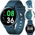Наручний Смарт годинник Smart Watch Kw19 Blue 44mm C вимірюванням тиску і фітнес трекером розумні Bluetooth годинник з тонометром і пульсометром сині