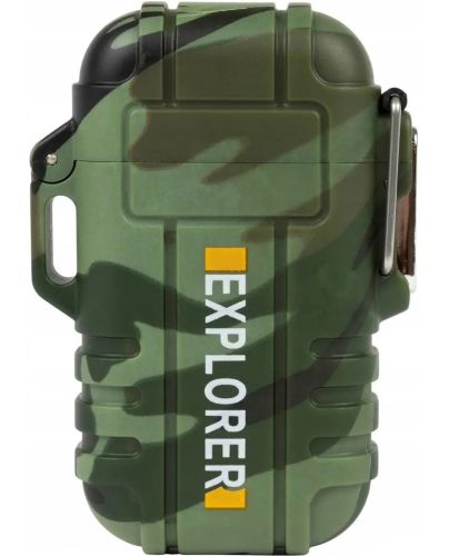Электроимпульсная дуговая выдвижная зажигалка Explorer F13 две дуги от USB, Аккумуляторная электрозажигалка с защитой от ветра и пламенной дугой