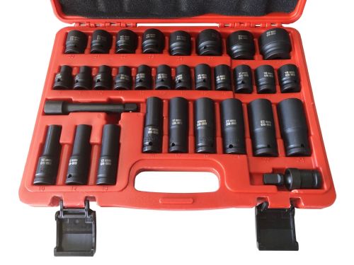 Набір торцевих шестигранних головок Piece Tool Set 1/2 " 31шт в кейсі, ударні головки 8-32mm з подовжувачем і кутовий насадкою 31 предмет у валізі