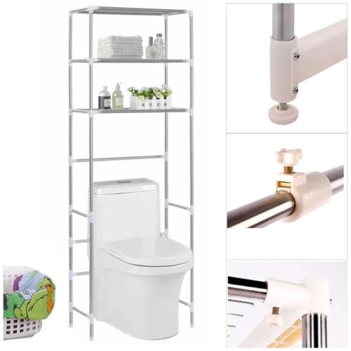 Стойка над унитазом Storage Rack SR-150 этажерка в ванную напольный стеллаж, полка органайзер для хранения, Полка-стеллаж 150х55х25 см