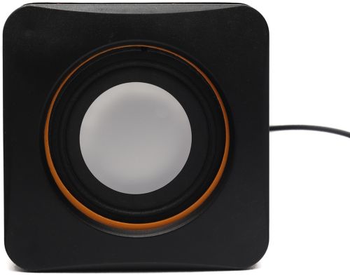 Мини USB колонки для ПК компьютера, ноутбука D-02A проводная компьютерная акустическая система 6.8Х6.8 см, маленькая музыкальная акустика 3.5 мм 5W