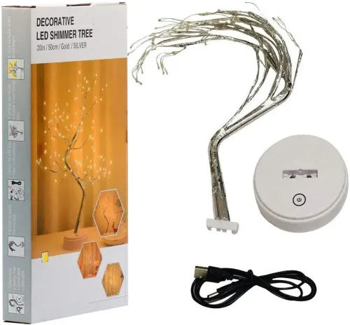 Декоративне дерево бонсай світильник Bonsai led tree light 108 LED теплий білий, Настільний нічник у вигляді дерева роса Niki 50 см від USB і батарейок