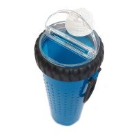 Подвійна пляшка поїлка для води і корму зі складною мискою Pet Drink Bottle 2 в 1 для собак і кішок похідна пляшка для тварин, Миска для прогулянок