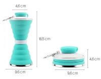Складная силиконовая бутылка Folding travel water cup 9588 0.5 л Бирюзовая, Спортивная мягкая бутылка чашка для воды