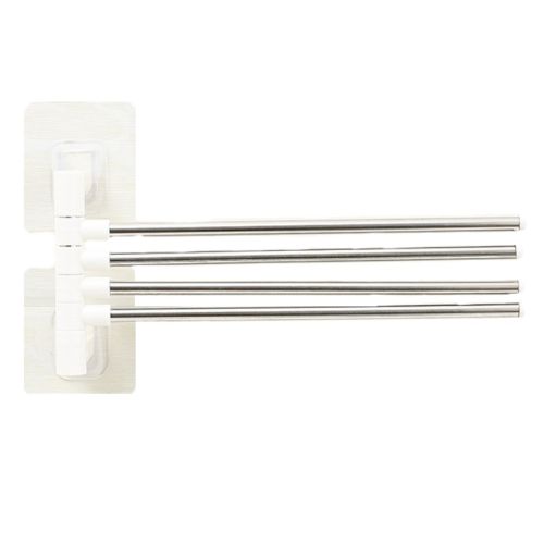 Універсальна настінна рушникосушка тримач для ванної 4-Bar Towel Rack на 4 рушники, Вішалка органайзер для рушників 4 тримачі Білий
