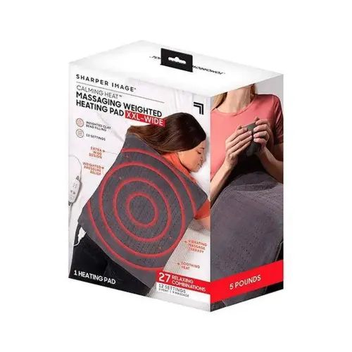 Заспокійлива масажна нагрівальна грілка накидка Massaging Weighted Heating Pad для всього тіла Теплова флісова електрогрілка плед із підігрівом, що заспокоює