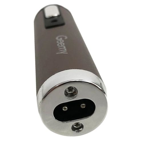 Бездротовий тример 2 в 1 Gemei GM-3112 3W для стрижки волосся в носі і вухах, акумуляторна окантовочна машинка для гоління з насадками Коричневий