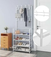 Напольная вешалка для одежды в прихожую New simple floor clothes rack 60х29, 5х151 см Универсальная металлическая передвижная стойка Белая
