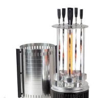 Вертикальна шашличниця електрична BBQ WX-8601 1000W на 5 шампурів Black електрошашличниця чорна