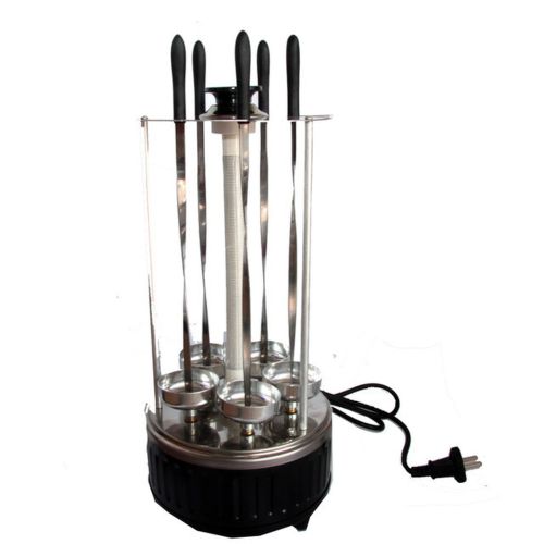 Вертикальна шашличниця електрична BBQ WX-8601 1000W на 5 шампурів Black електрошашличниця чорна