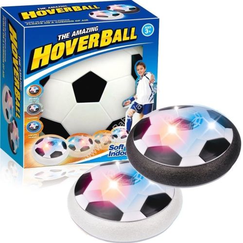 Электрический летающий мяч Hoverball, Детский аэромяч воздушный ховербол с LED подсветкой и музыкой для игры в футбол на батарейках Черно Белый