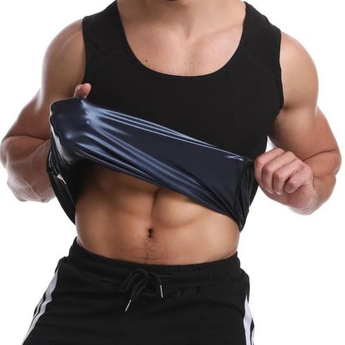Чоловіча стягуюча майка Sweat Shaper Men's для схуднення з ефектом сауни, Майка сауна для спорту для чоловіків M/L XL / XXL Чорна