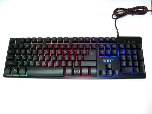 USB дротова комп'ютерна клавіатура UKC ZYG-800 з підсвічуванням