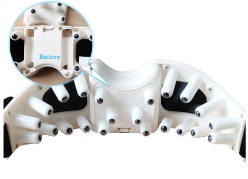 Магнитно акупунктурный массажер для глаз Healthy Eyes Massager KL-218, Массажные очки для зоны вокруг глаз 22 массажных пальчика, на батарейках Белые