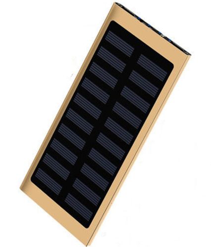 Портативний зарядний батарея Power Bank Solar Water Cube 20000 mAh з сонячною панеллю, зовнішній акумулятор повербанк USB 2,1 а 20000мАч з ліхтариком