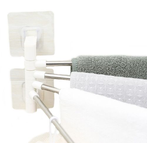 Універсальна настінна рушникосушка тримач для ванної 4-Bar Towel Rack на 4 рушники, Вішалка органайзер для рушників 4 тримачі Білий