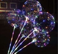 Шар надувной светящийся на палке со светодиодами BoBo Ballon 20" RGB Бобо прозрачный