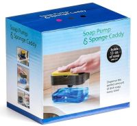 Кухонний диспенсер для губки Soap Pump Sponge Caddy, Натискний дозатор для рідкого мила з підставкою, Органайзер для мочалок з мильницею