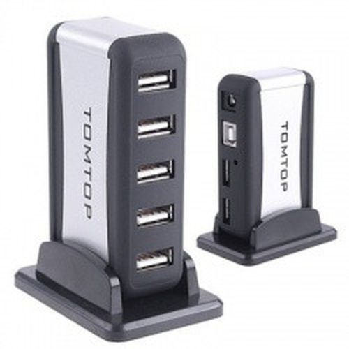 Вертикальний USB хаб HUB 2.0 Tomtop на 7 портів розгалужувач подовжувач від мережі