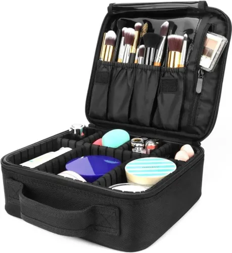 Органайзер для хранения косметики Niceland Beauty box MAG-590 с ручкой для переноски, Дорожная водонепроницаемая косметичка, бьюти кейс Черная