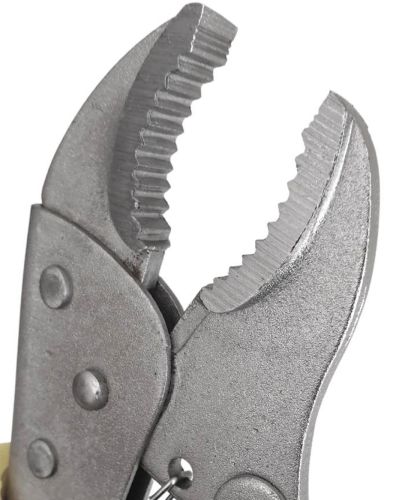Універсальні затискні кліщі Затискач Kubis C45 HRC 44-48 180 мм з фіксатором захоплення, регульовані щипці Xinye Tools FR-10687 з прогумованою ручкою