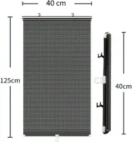 Солнцезащитная рулонная шторка козырек RolerProtect 40x125 см на колесиках для спальни и автомобиля, Автомобильные жалюзи роллет на окна Черная